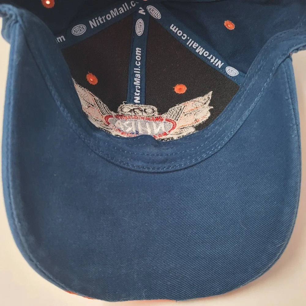 NHRA Hat Adjustable Orange Blue Top Eliminator Club 2017 Drag Racing Flames Men